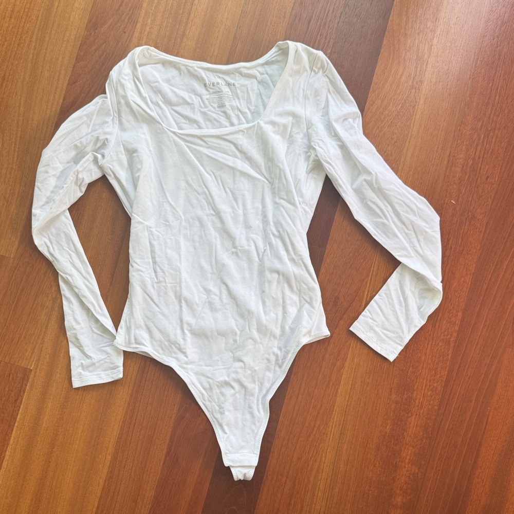 Everlane Classic White Square Neck Top